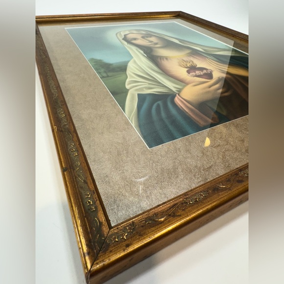 Immaculate Heart of Mary Framed Print/Painting??? 21”x17” Gold Tone Finish Frame - Picture 14 of 16